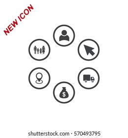 Business Icon Vector flat design style