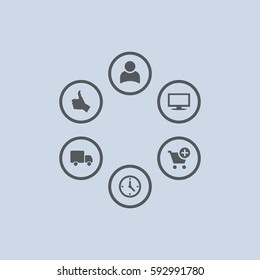 Business Icon Vector flat design style