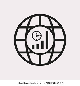  business Icon, vector illustration.  Flat design style