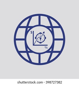  business Icon, vector illustration.  Flat design style