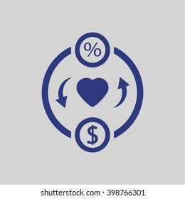  business Icon, vector illustration. Flat design style