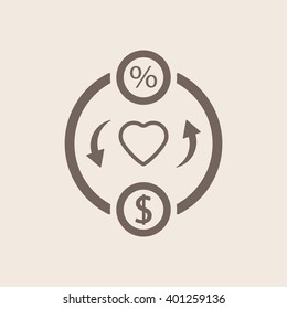 business Icon, vector illustration. Flat design style