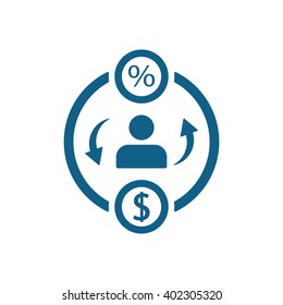  Icono de negocios, Ilustración vectorial. Estilo de diseño plano
