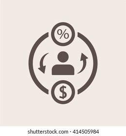  business Icon, vector illustration. Flat design style