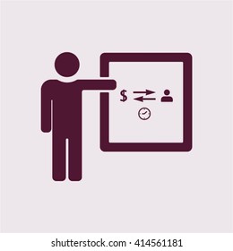  business  icon, vector illustration. Flat design style 