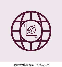  business Icon, vector illustration.  Flat design style