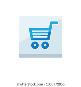 Business icon. Vector illustration isolated on white background. Shopping basket symbol.
