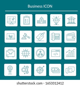 business icon, Vector illustration of thin line icons for business, banking, contact, social media, technology, seo, logistic, education, sport, medicine, travel, weather, construction, arrow. Linear