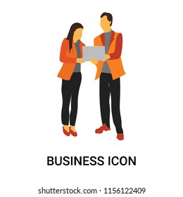 Business icon vector isolated on white background, Business transparent sign , standing people, person or human illustration