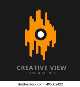 Business Icon - Vector logo concept for design agency. Creative design process concept for web studio. Business vision, smart solution and success idea