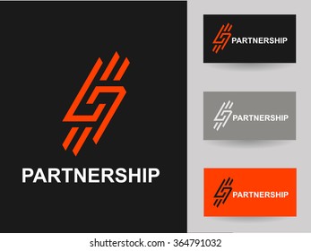 Business Icon - Vector logo cooperation concept design template. Abstract emblem for communications company, Internet communications, corporate management