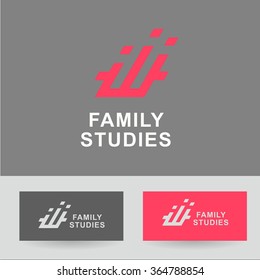 Business Icon - Vector logo design template. Abstract emblem for famuly studies, Social relationship, community development