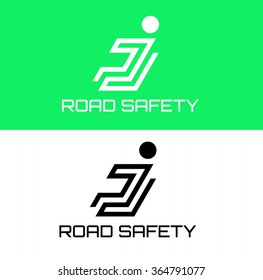 Business Icon - Vector logo design template. Abstract emblem for Family Wearing Seat Belts on a Car. Road safety