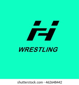 Business Icon - Vector logo design template. Concept Sports duel of two fighters. Abstract emblem for wrestling sport, fighting icon, logos fight club