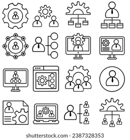 Business icon vector set. Management illustration sign collection. Personnel Management symbol or logo.