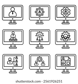 Business icon vector set. Management illustration sign collection. Personnel Management symbol or logo.