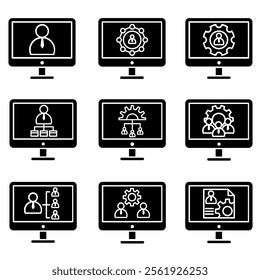 Business icon vector set. Management illustration sign collection. Personnel Management symbol or logo.