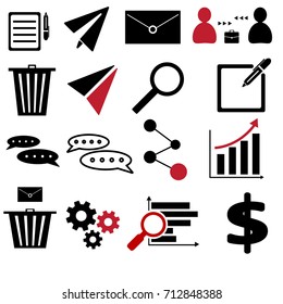 business icon vector set. technology icon