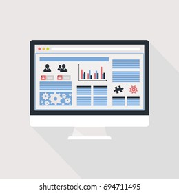 Business icon. Web page. Analytics. Security payment. Direct contact.