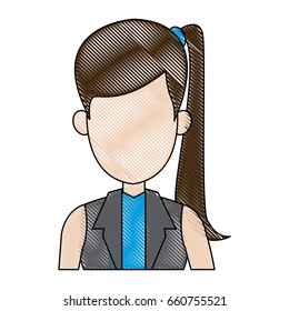 Business Icon Young Beautiful Woman Cartoon Stock Vector (Royalty Free