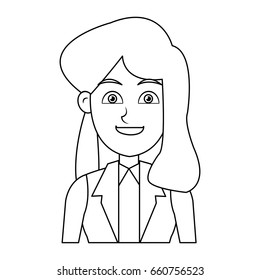 business icon young beautiful woman cartoon