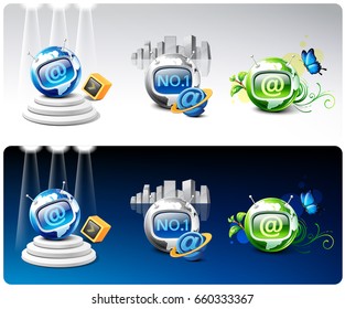 business icon_Earth and internet icons 