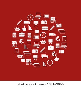 business icons in circle