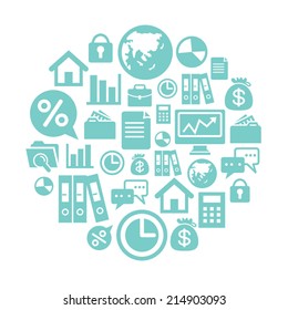 Business Icons in Circle Shape