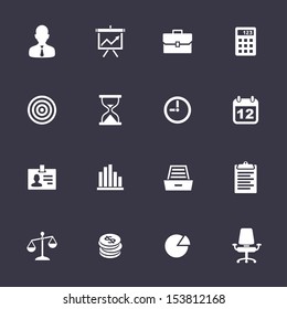 Business Icons. Clean vector icons on black