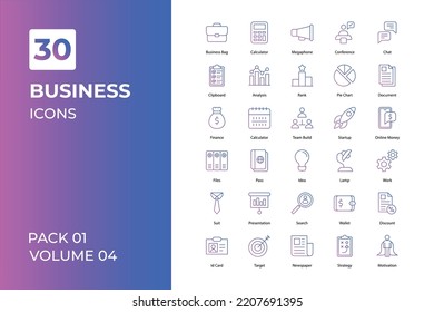 Business icons collection. Set vector line with elements for mobile concepts and web apps. Collection modern icons.