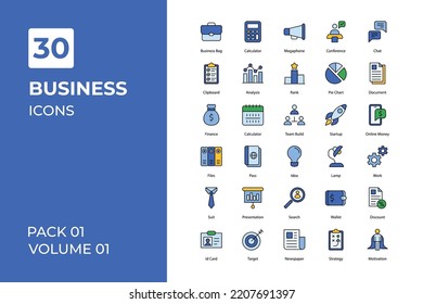 Business icons collection. Set vector line with elements for mobile concepts and web apps. Collection modern icons.