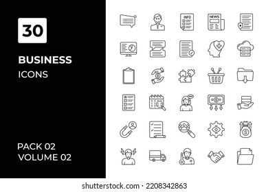 Colección de iconos empresariales. Establecer la línea vectorial con elementos para conceptos móviles y aplicaciones web. Colección de iconos modernos.