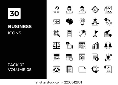 Sammlung von Unternehmenssymbole. Stellen Sie Vektorgrafik mit Elementen für mobile Konzepte und Web-Apps ein. Sammlung moderner Symbole.