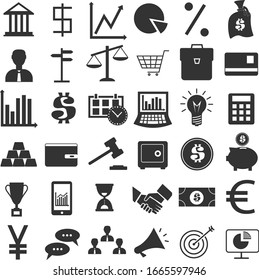 Business icons collection. Vector flat icons for business, marketing, management, finance, strategy, etc.