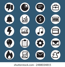 Business Icons. Business, ecommerce, finance, accounting. Big set Icons collection. Vector illustration