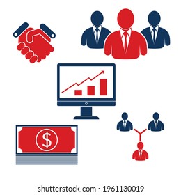 Business Icons and Finance Icons with White Background