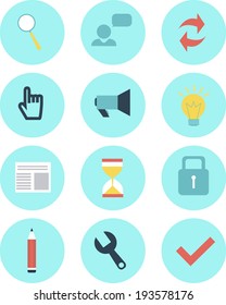 Business icons, flat design