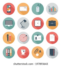Business icons, flat design