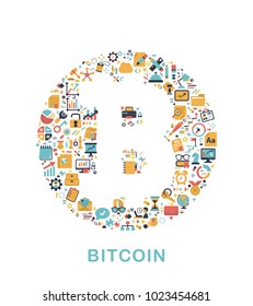 Business icons are grouped in Bitcoin