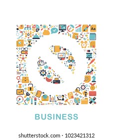 Business icons are grouped in Cancel