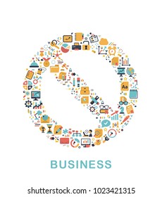 Business icons are grouped in Cancel