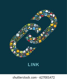 Business icons are grouped in "Chain" form