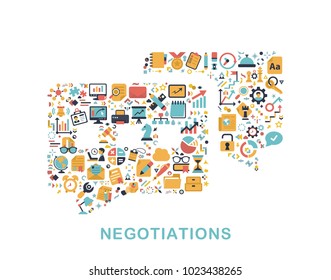 Business icons are grouped in Chat