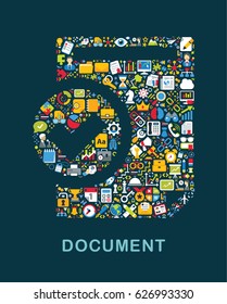 Business icons are grouped in "Correct Document" form
