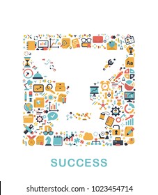 Business icons are grouped in Cup