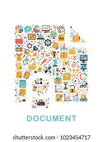 Business icons are grouped in Document