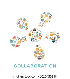 Business icons are grouped in Hierarchical structure