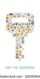 Business icons are grouped in Key