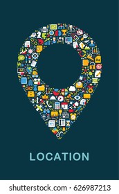 Business icons are grouped in "Map Mark" form