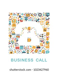 Business icons are grouped in Phone